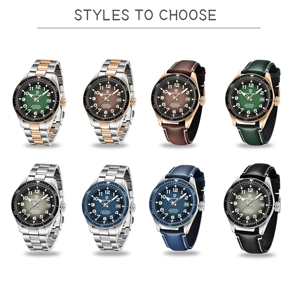 PAGANI DESIGN Luxury Men's Mechanical Wristwatch Top Brand NH35A Movement Blue Automatic 100M Waterproof Watch Relogio Masculino