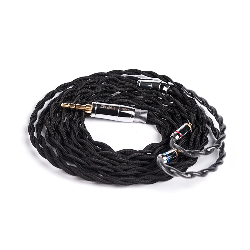 MMCX 3.5 AK KBEAR 4 Core 7N монокристаллической Медь кабель 2,5/3,5/4,4 мм с MMCX/2pin/QDC TFZ для плотным верхним ворсом KZ ZS10 ZSN Pro ZSX BLON BL-03 V90 BA5 - Цвет: MMCX 3.5