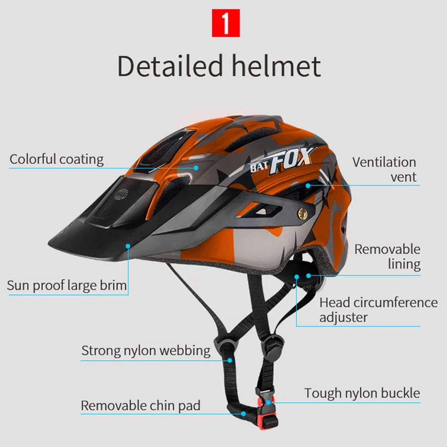 Bicycle Helmet for Adult Men Women MTB Bike Mountain Road Cycling Safety Outdoor Sports Safty Helmet detailed introduction