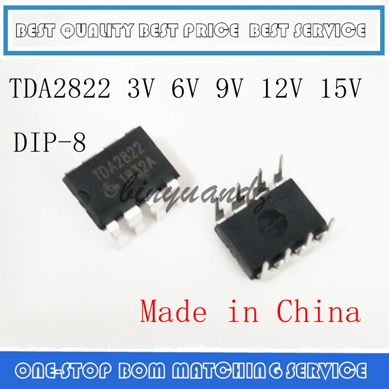 

50 шт., TDA2822, TDA2822M, 3 в, 6 в, 9 В, 12 В, 15 в, DIP8 DIP-8