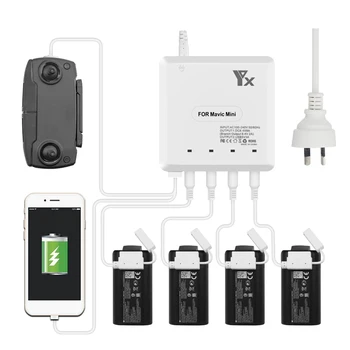 

Power Charging Accessories Portable 6 In 1 Intelligent 4 Batteries Quick Drone Battery Charger Remote Controller For MAVIC Mini