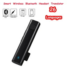 Smart Voice Wireless Bluetooth Mini Translator Stereo Headset  26 Languages Real Time Translation Support