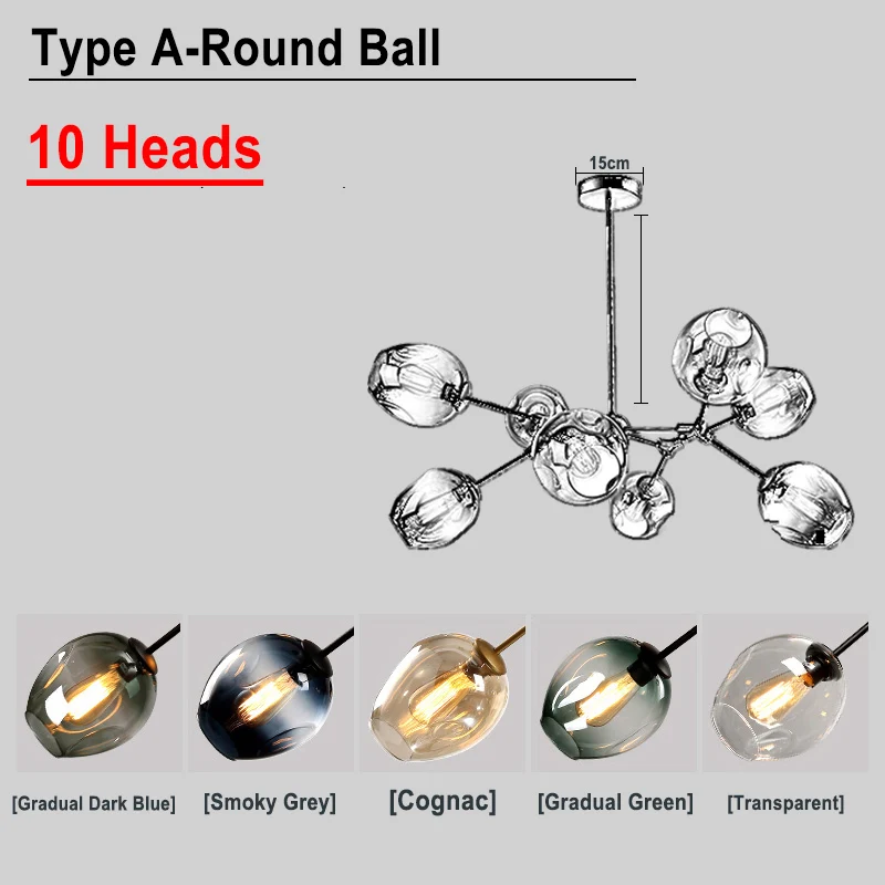 Современная простая люстра украшения для домашнего интерьера столовая висячие лампы для дома, освещение ресторана Креативные люстры для гостиной - Цвет абажура: A 10 Heads