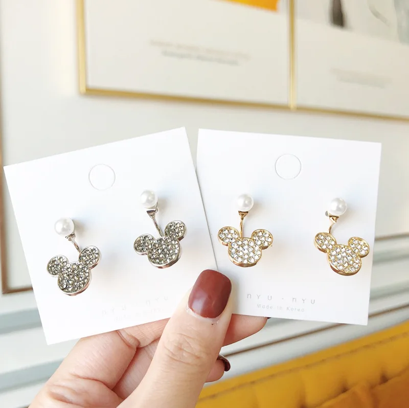 

Trendy Tiny Mickey Stud Earrings Cute Mouse Earring for Women Jewelry Zircon Earring Prevent Allergy Gift Children