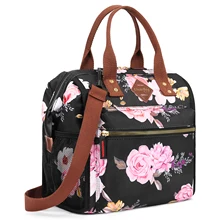 

Stylish Insulated Lunch Bag for Women Large Drink Holder Durable Nylon Insulated Snack Storage Bag