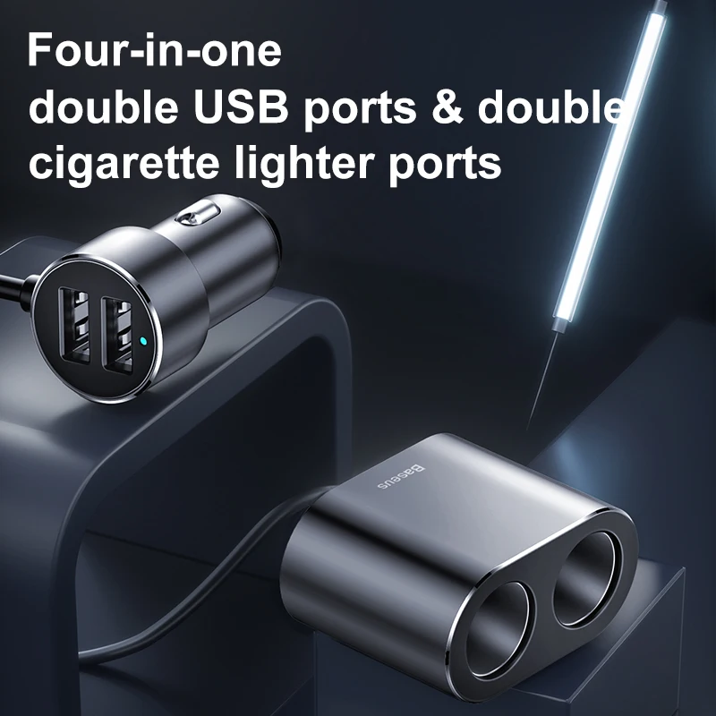 Автомобильное зарядное устройство Baseus Dual USB 3.1A больше зарядных портов гнезда для