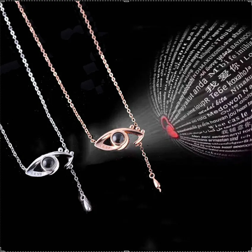 New-Shape-100-languages-I-love-you-Projection-Pendant-Necklace-Women-Say-love-With-Eyes-Romantic
