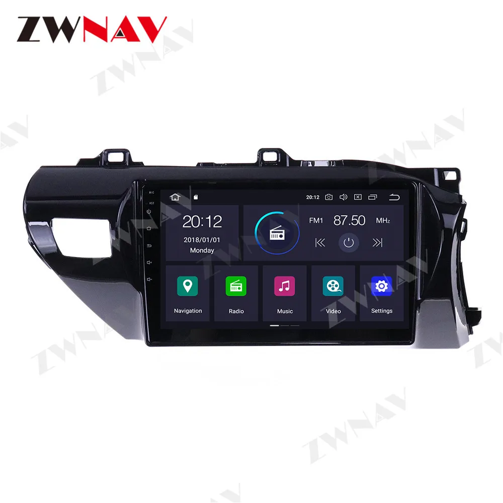 

ZWNAV Android 10.0 Car DVD GPS Navigation Player Deckless Car Stereo For Toyota Hilux 2017 2018 RHD/LHD Radio Headunit