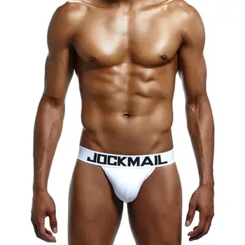 

Mens Sexy Open Butt Jockstrap Underwear Letters Print G-string Panties M-2XL D08E