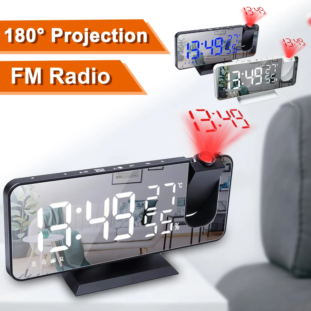 LED Digital FM Radio Time Projector Alarm Clock