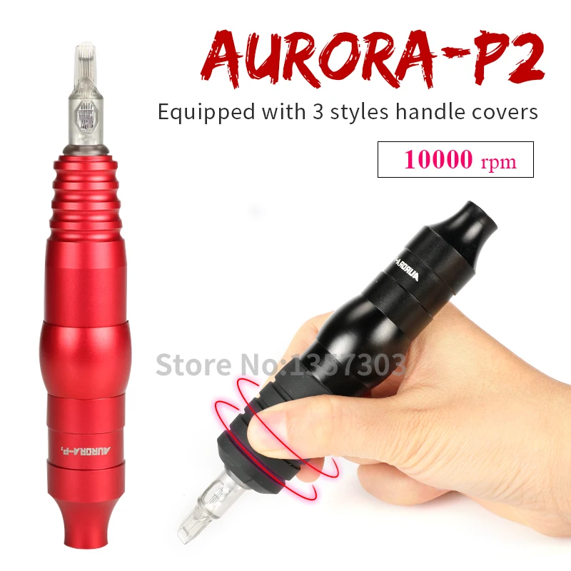 

Professional Tattoo Machine AURORA-P2 Rotary Aluminum Tattoo Gun With RCA Connection Supplies Makeup Machine