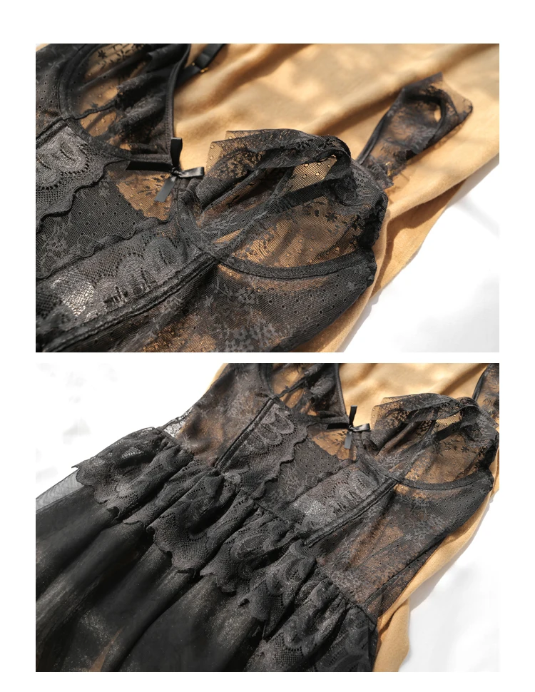Dream готическое сексуальное нижнее белье Черно-белое Кружевное французское винтажное женские ночные рубашки с вышивкой павлина Цветочное платье для сна ночные рубашки