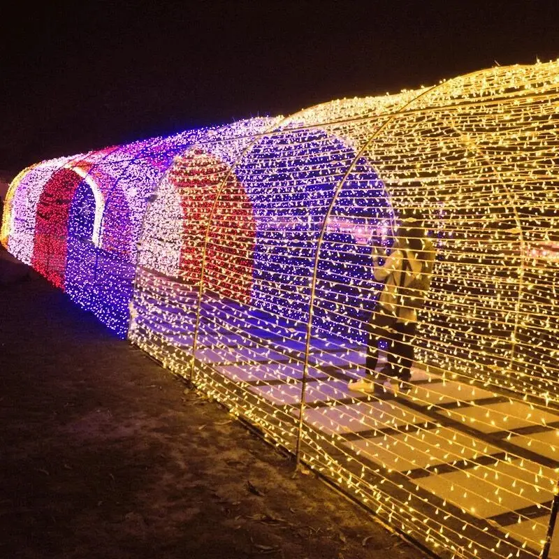 

Christmas led string lights 100 meters 600/800LED outdoor waterproof flashing lights starry lights square road decorative lights