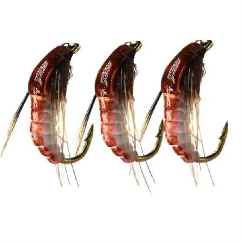 

3Pcs Realistic Nymph Scud Fly for Trout Fishing Fly Tying Artificial Lure Baits