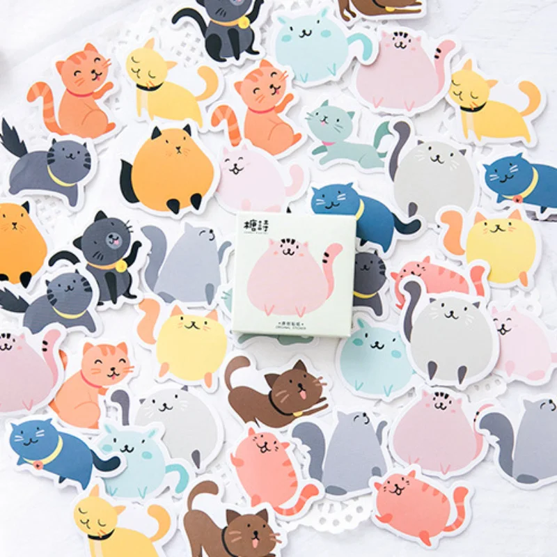 

45pcs Kingdom Cat Decorative Stickers Adhesive Stickers DIY Decoration Diary Stickers Box Package