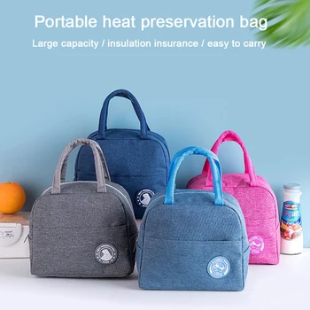 

Portable Lunch Bag Thermal Insulated Lunch Box Tote Fresh Cooler Handbag Bento Pouch Dinner Container School Food Storage Bags