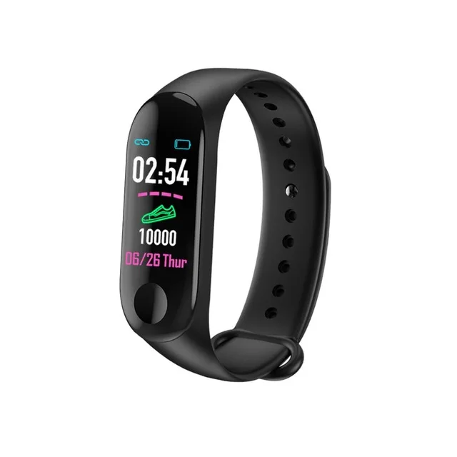 Smart Bracelet Running Watch Heart Rate Health Waterproof Bluetooth Wristband Unisex Sport watches Men Sleep Monitor Pedometer - Цвет: Черный