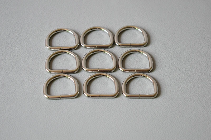 10Pcs/Lot D Ring For 1Inch(25mm) Webbing Dog Collar Connect Metal Buckle Heavy Duty Semi Ring Ribbon Clasp Knapsack Belt Buckle