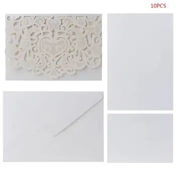 

10pcs 3D Pop up Wedding Invitation Cards Laser Cut with envelope for Wedding