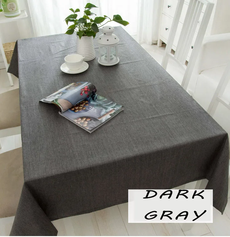 DARK GRAY Водонепроницаемый твердый цветной журнальный столик против скальдинга хлопок Конференц-белье прямоугольные Простые Вечерние для пикника маленькие свежие - Цвет: DARK GRAY