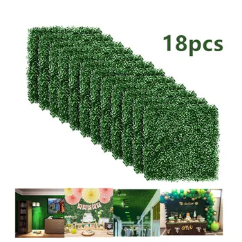 

18pcs Outdoor Artificial Hedge Privacy Fence Grass Mat 40x60CM Vertical Garden plants Balcony Decoration