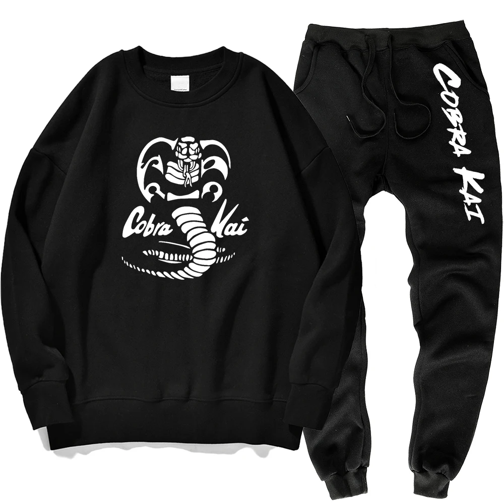 Cobra Kai-Sudadera con capucha y pantalones para hombre, de manga larga Sudadera con capucha, de estilo Punk, de marca de calidad