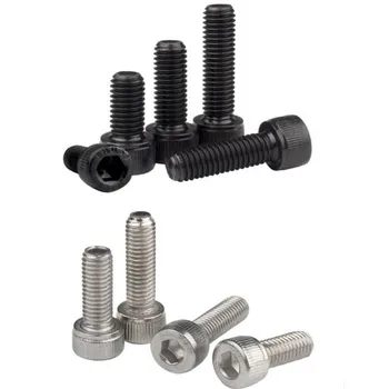 

50pc M1.4 M1.6 M2 M2.5 M3 304 A2 Stainless Steel Black grade 12.9 DIN912 Hexagon Hex Socket Head Cap Allen Bolt Screw L=2-30mm