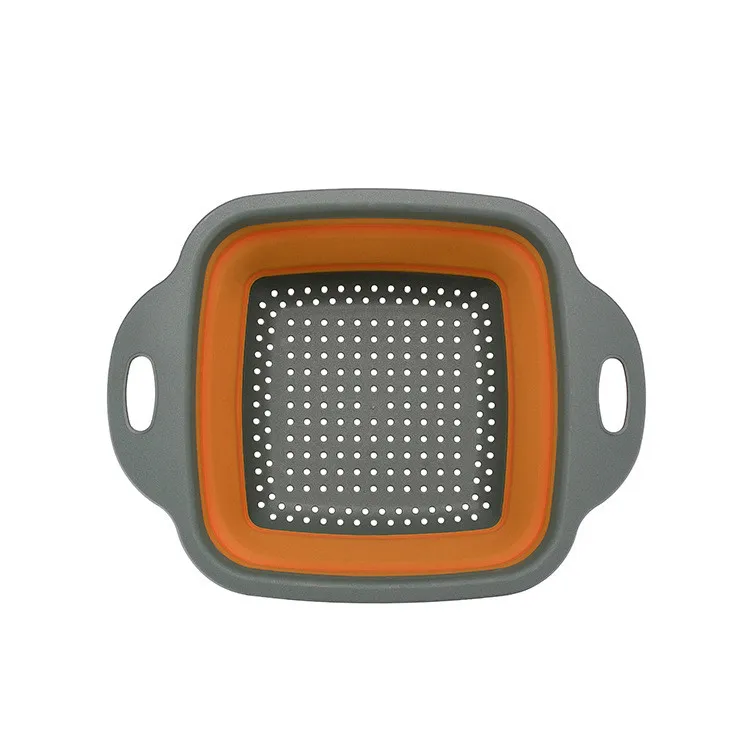 Orange S 2 шт./компл. Кухня Пластик складная корзина для сушки овощей фруктов фильтр сливная корзина Портативный телескопическая стиральная корзина для хранения - Цвет: Orange S