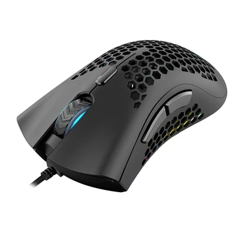 

USB Wired Gaming Mouse USB Rechargeable 7200dpi Adjustable RGB Backlit Hollow Out Honeycomb Office Gamer Mice
