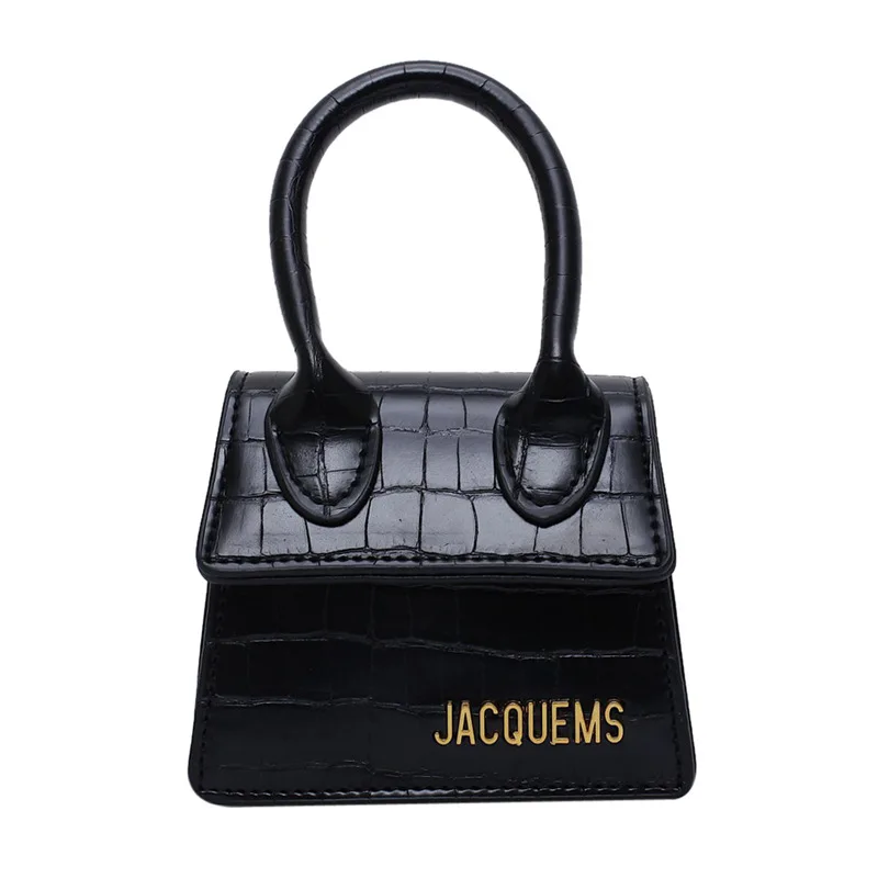 Крошечные сумки известного бренда из крокодиловой кожи, женские роскошные ручные сумки, женские сумки через плечо, сумки-мессенджеры с буквами, маленькая сумка-тоут, Mujer Sac - Цвет: Черный