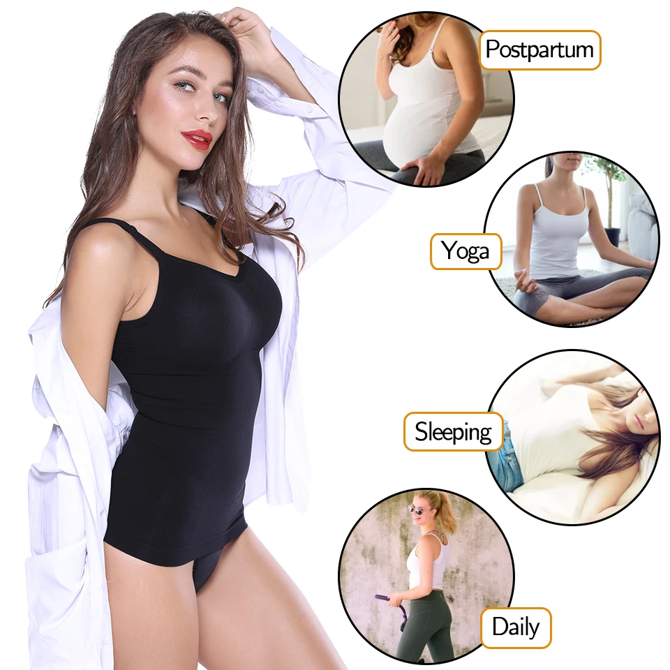 Women Shapewear Camisoles Waist Trainer Body Shaper Tummy Control Tank Tops  Compression Undershirts Slimming Underwear Camisole