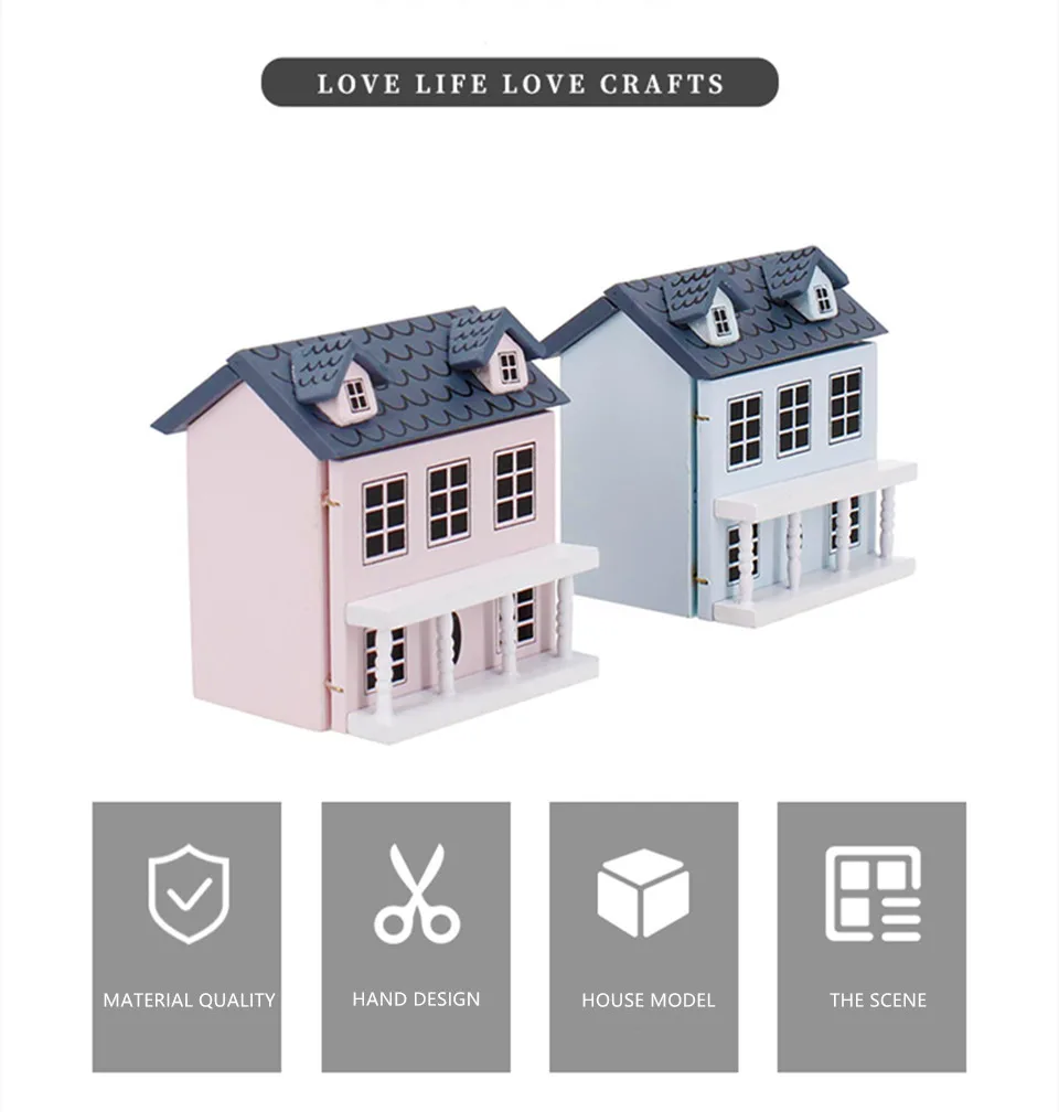 JO HOUSE Doll House Furniture Villa Toy 1:12 Dollhouse Miniature 3D Wooden Country House Model JO HOUSE Doll House Furniture Villa Toy 1:12 Dollhouse Miniature 3D Wooden Country House Model