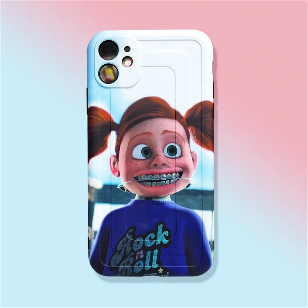 Забавный мультяшный подтяжки для девочек чехол iphone 7 8 Plus SE2 11 Pro X XS Max XR мягкий IMD