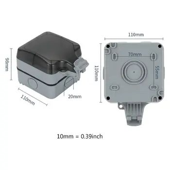 

IP66 Weatherproof Outdoor Power Socket 13A Single Standard Electrical Outlet B85C