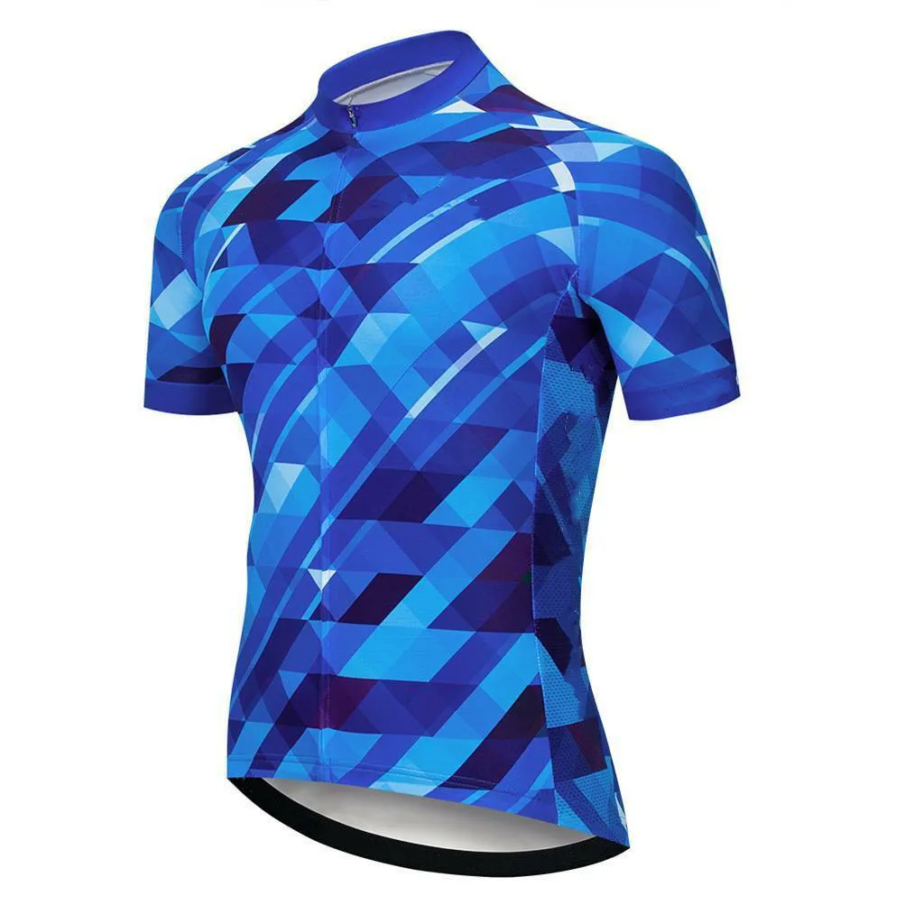 thumbnail image 1 of Maillot de carreras de verano con cremallera completa, ajustado, de manga corta, ropa de ciclismo profesional para exteriores, camisetas de bicicleta con bolsillo, 1 of 4