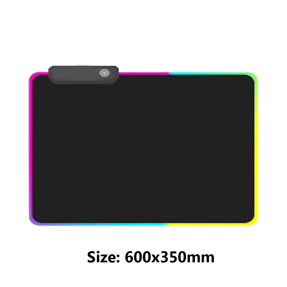600x350mm Светящийся RGB игровой коврик для мыши цветной негабаритный светящийся USB Расширенный светодиодный нескользящий Настольный Коврик Для Мыши для ПК ноутбука - Цвет: 600x350mm