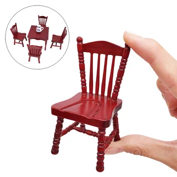 

Vintage Mini Dollhouse Furniture Carved Chairs Miniature Kids Toy 1 Pair Accessories kids toys juguetes brinquedos игрушки New