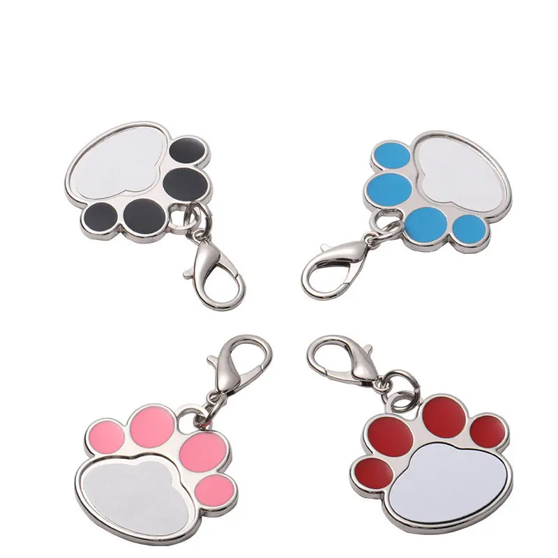 

sublimation dog paw blank keychains key ring heat transfer printing blank diy materials 15pcs/lot