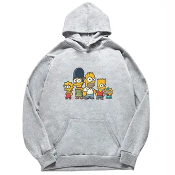 

2020 Kawaii Simpsons Man Unisex Black Pullover Cute Printed Mens Sport Fashion Hoodie Funny hooded Men