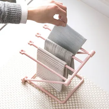 

High Quality Foldable Vertical Rags Kitchen Towels Hanger Free Punch Table Storage Rack Cup Holder Racks