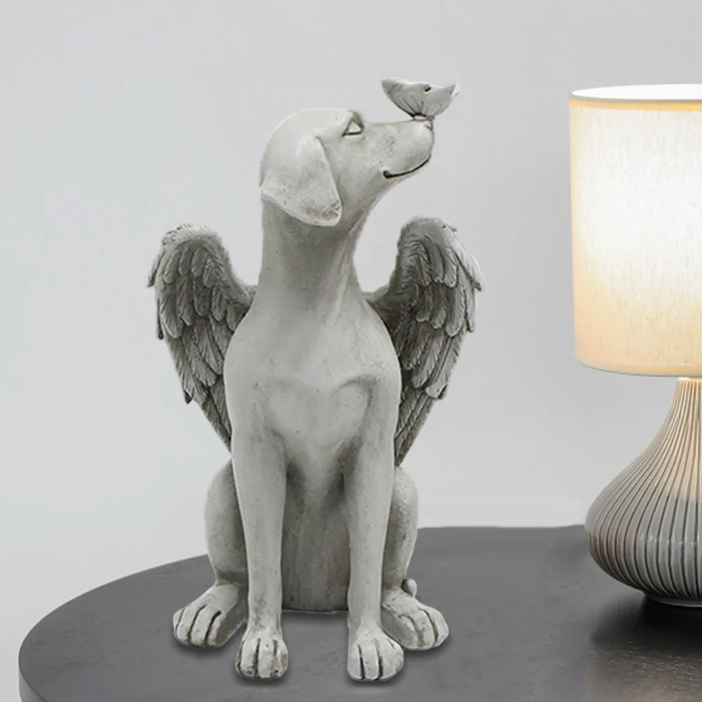 Memorial Statue Angel Dog Remembrance Keepsake Resin Figurine