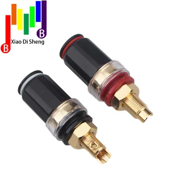 

Hifi 4pcs speaker Socket Binding Post Pure Copper Gold-plated Terminal Block Amplifier Wire Connector Terminal for 4mm Jack