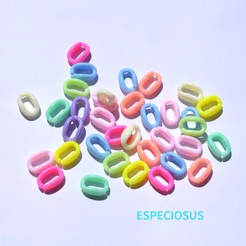 

DIY Jewelry Making Accessories Oval Shape Acrylic Beads Multi Color Opening Ring Children Necklace Making Departments 100pcs