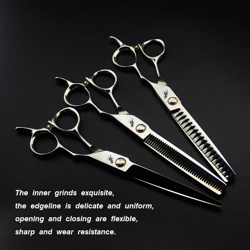 

7 inch Bearing screws dog grooming scissors pet dog scissors fishbone dense professional cutting shears thinning makas tijeras