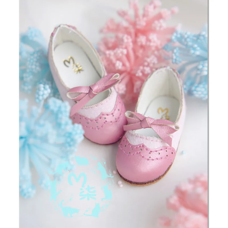 AIIaosify/BJD обувь в кукольном стиле; коллекция 1/6 года; модельные женские кожаные туфли с бантом; 4 цвета; Цвет Пудра, синий, черный, белый