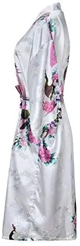 Robe de mariée en Satin de soie pour demoiselle d'honneur, peignoir Floral, Kimono court, Robe de nuit, Robe de bain, à la mode, pour femmes