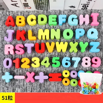 

Baby Montessori Educational Wooden Math Toys Letter Digital Block Alphabet Stringing Threading Beads Game 3D Puzzle Toy for Kids