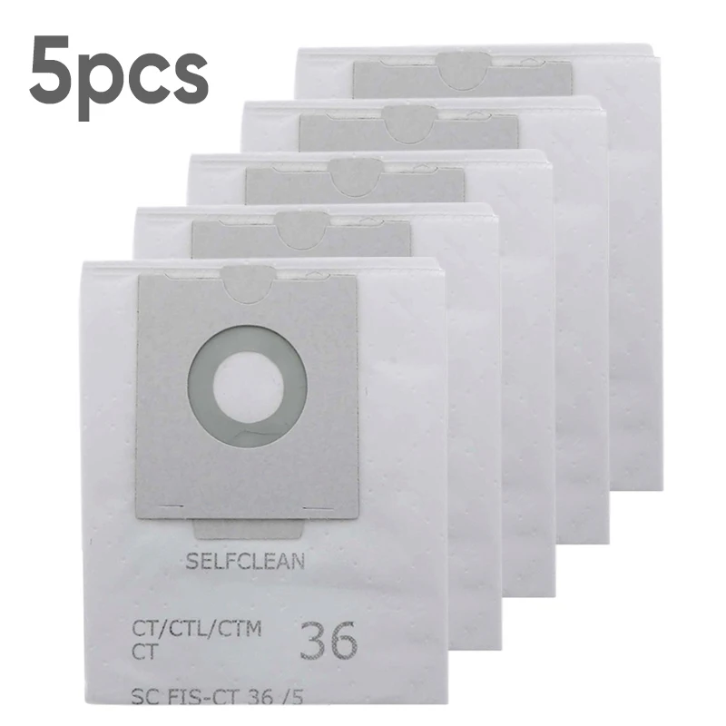 

5-Pack Fleece Filter Bags For Festool CT36E Dust Extractor Vacuum & Accessories