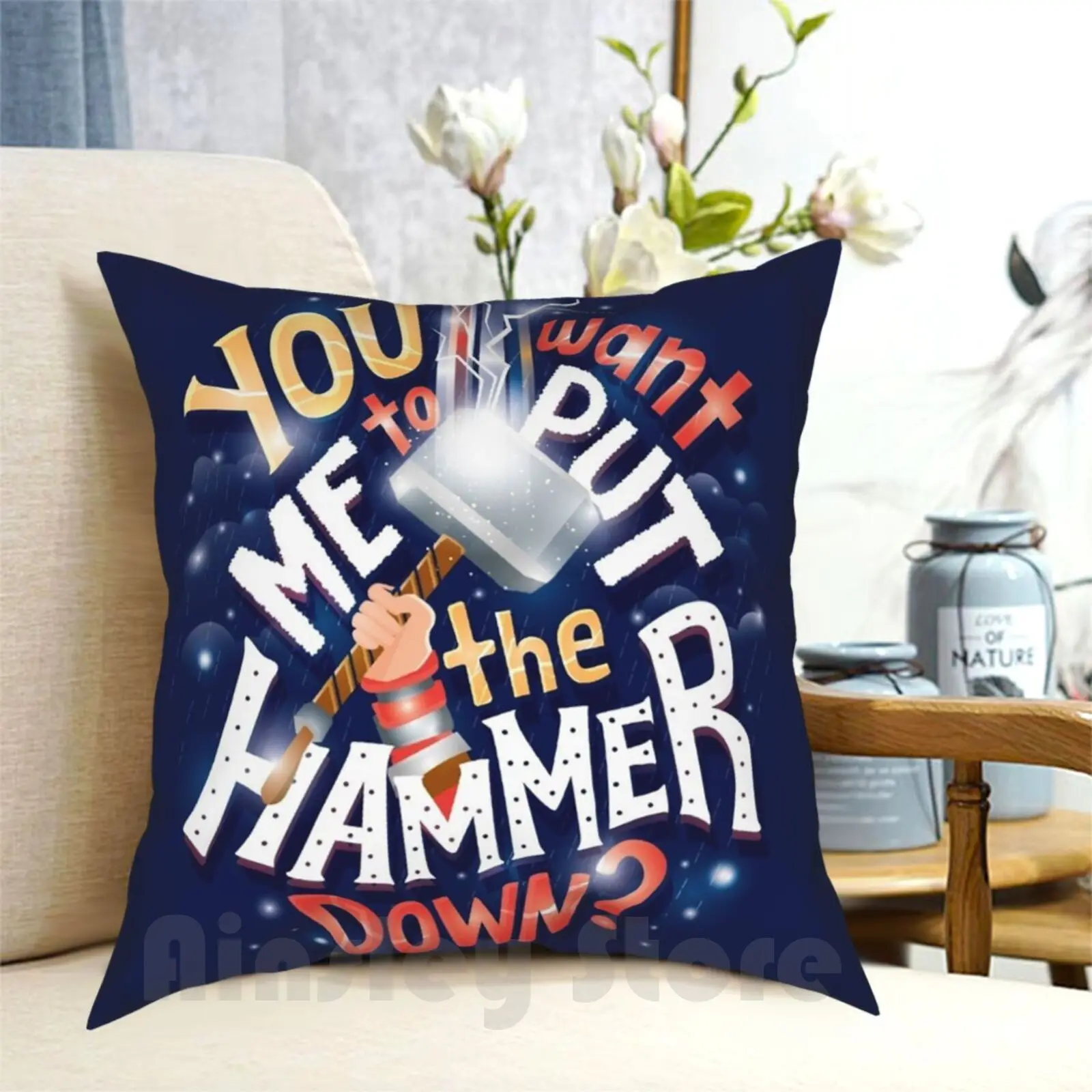 

Подушка Hammer Down, мягкая домашняя набивная Подушка с рисунком, надпись, фильмы поп-культуры