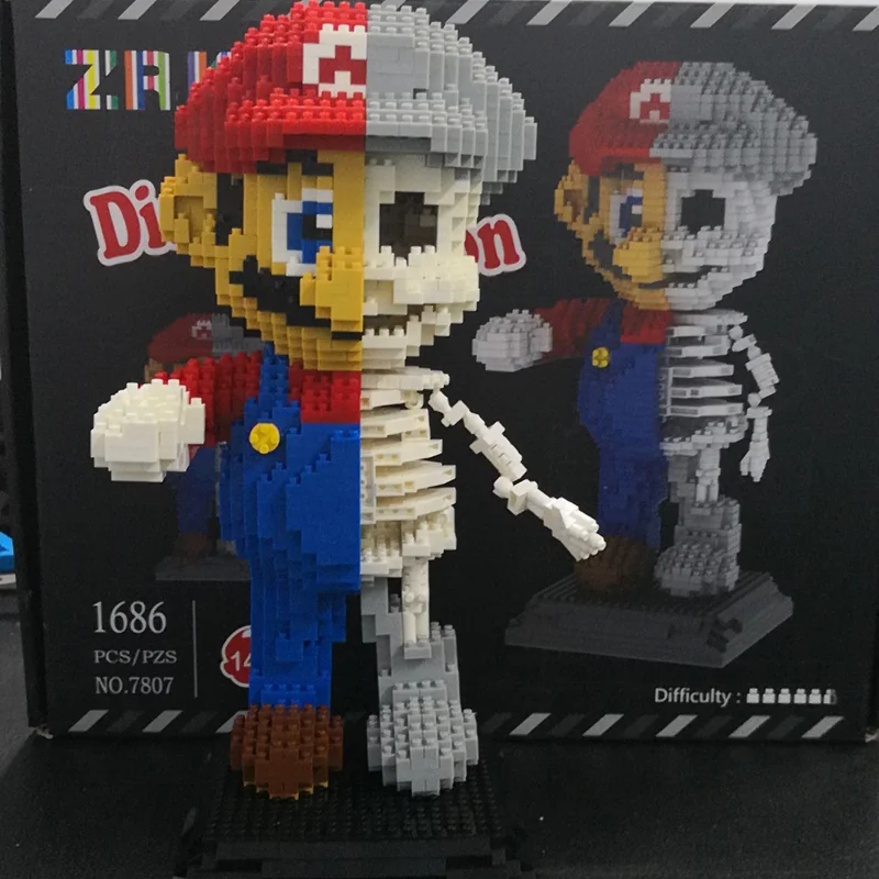 1686Pcs Game Super Marios Mary Bros Brothers Mini Blocks DIY Building Blocks Diamonds Toys 7807 Compatible With Bela Kids Toy
